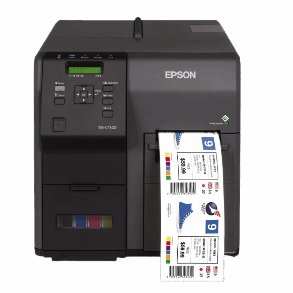 Impressora de Etiquetas Colorida Epson ColorWorks TM-C7500G para locação e venda em Uberlândia - Solução profissional para impressão colorida de etiquetas