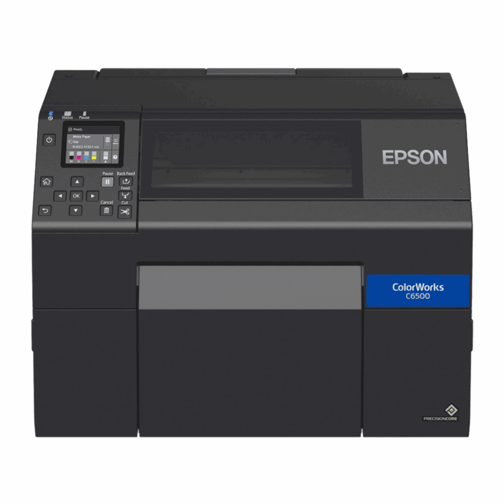 Impressora de Etiquetas Coloridas Epson ColorWorks CW-C6500A para locação e venda em Uberlândia - Solução profissional para impressão colorida de alto volume