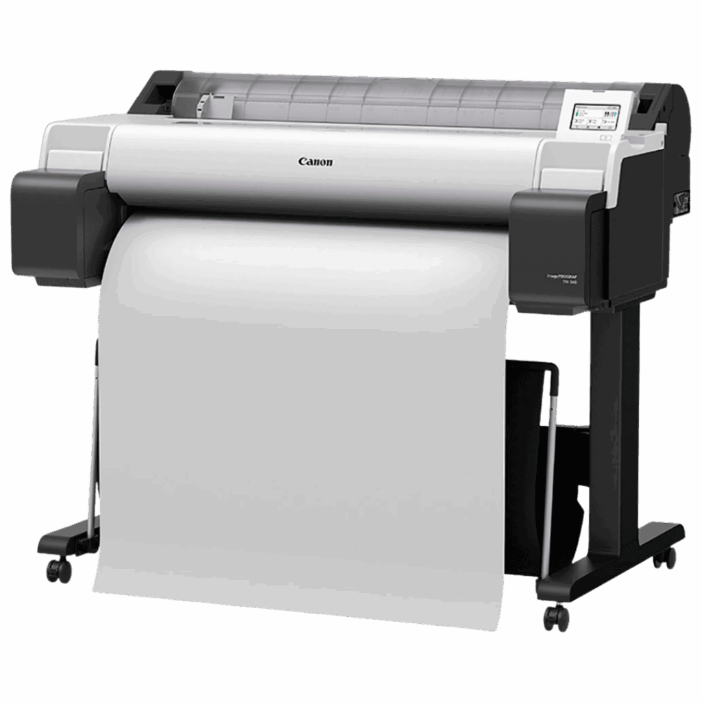 Plotter Canon imagePROGRAF TM-340 36 polegadas para locação e venda em Uberlândia - Impressora de grande formato profissional para alta produção