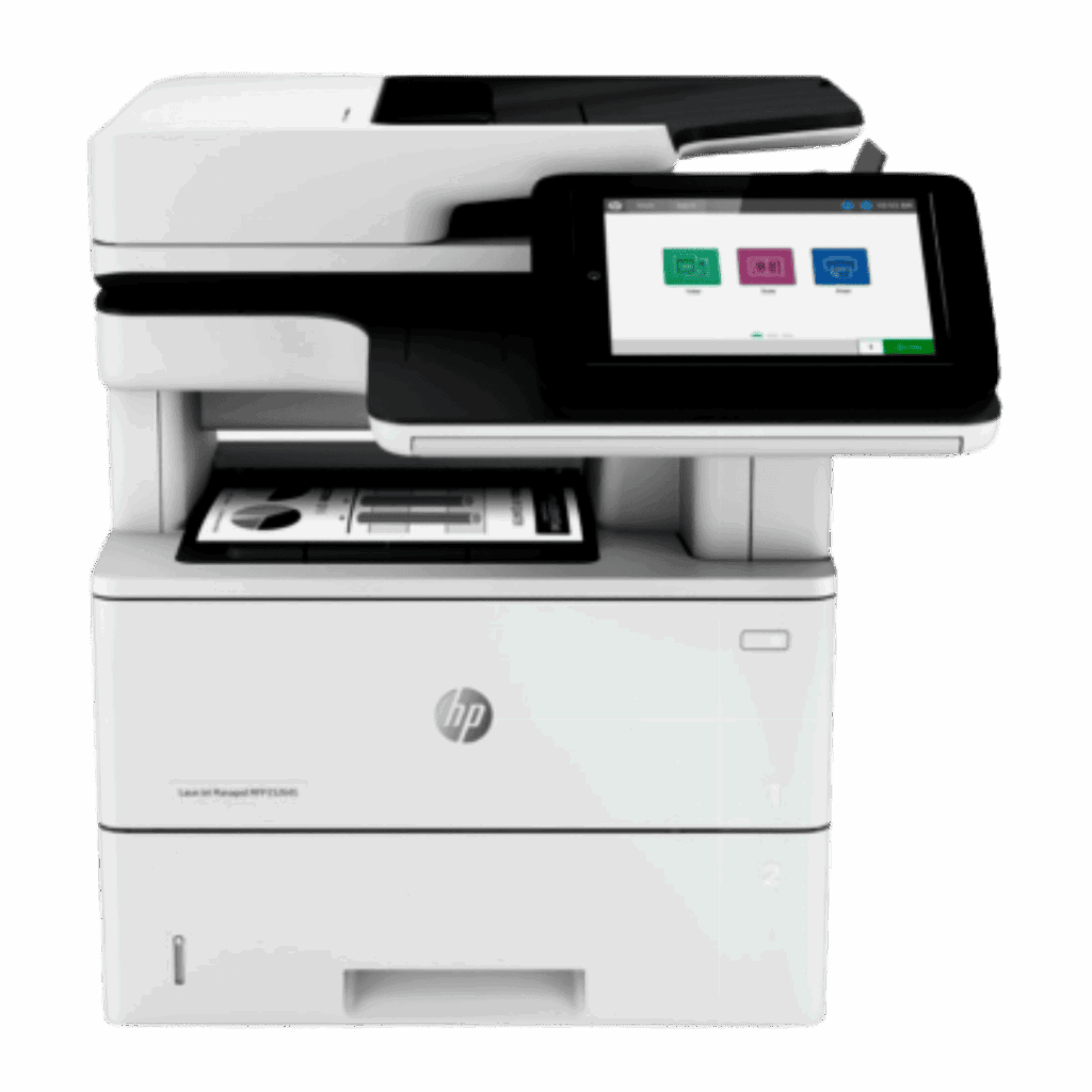 Multifuncional HP Managed MFP 52645 para aluguel e venda em Uberlândia - Impressora laser corporativa com alta capacidade e gerenciamento remoto avançado