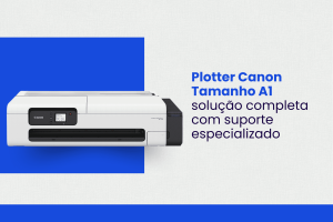 Plotter Canon imagePROGRAF TC-20 instalada em escritório de engenharia para impressão A1 colorida