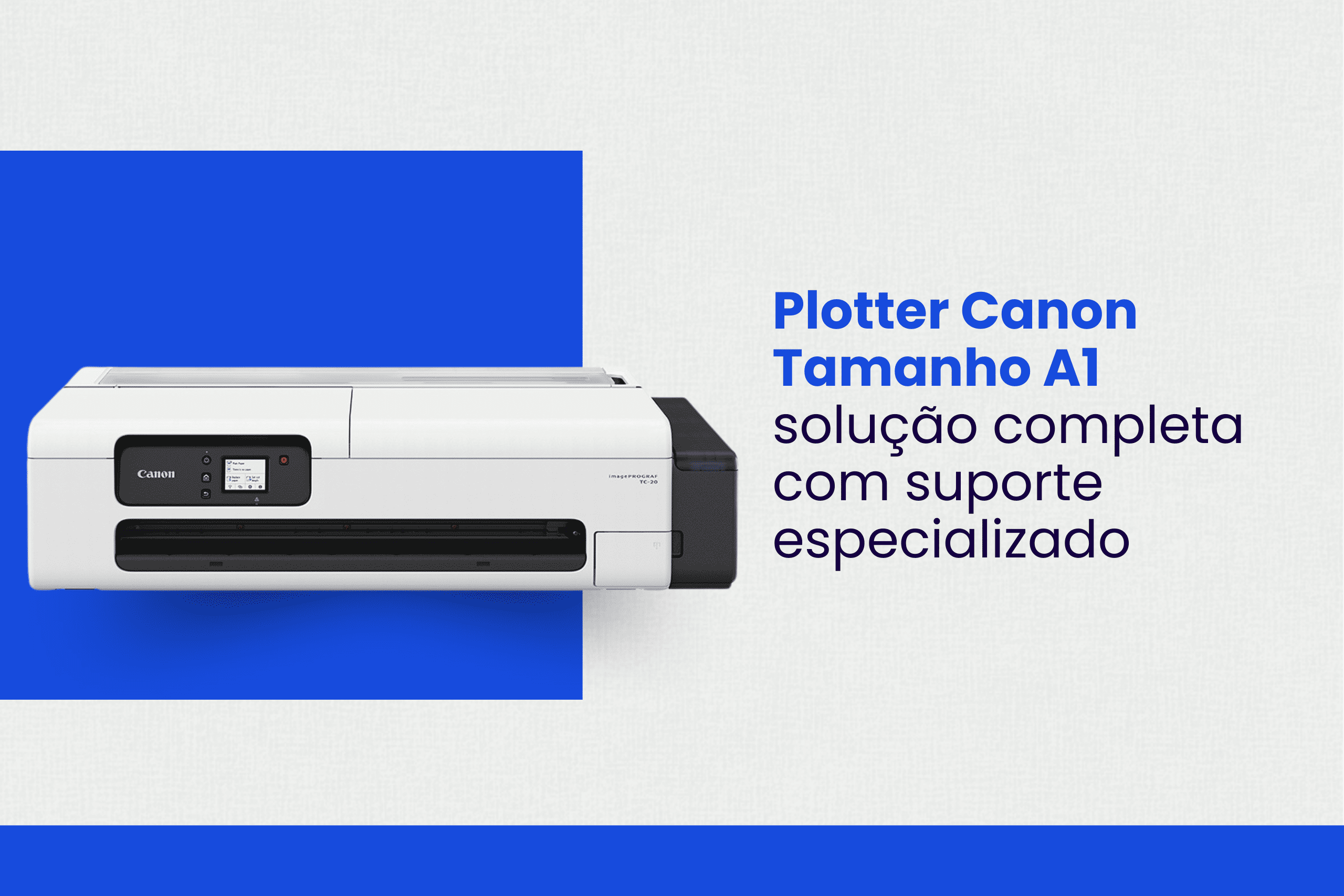 Plotter Canon imagePROGRAF TC-20 instalada em escritório de engenharia para impressão A1 colorida