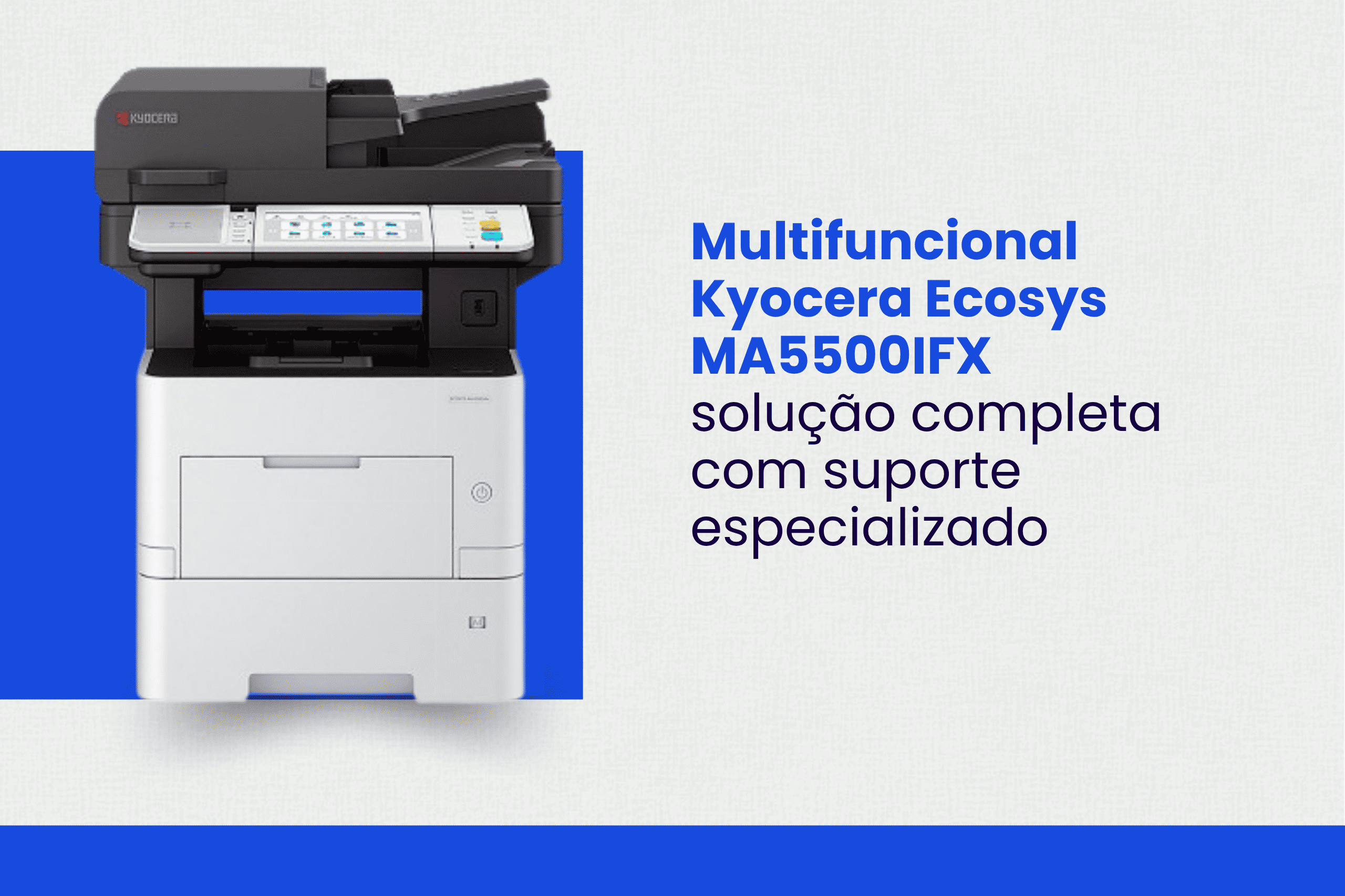 Kyocera ECOSYS MA5500ifx instalada em escritório corporativo com alto volume de impressão