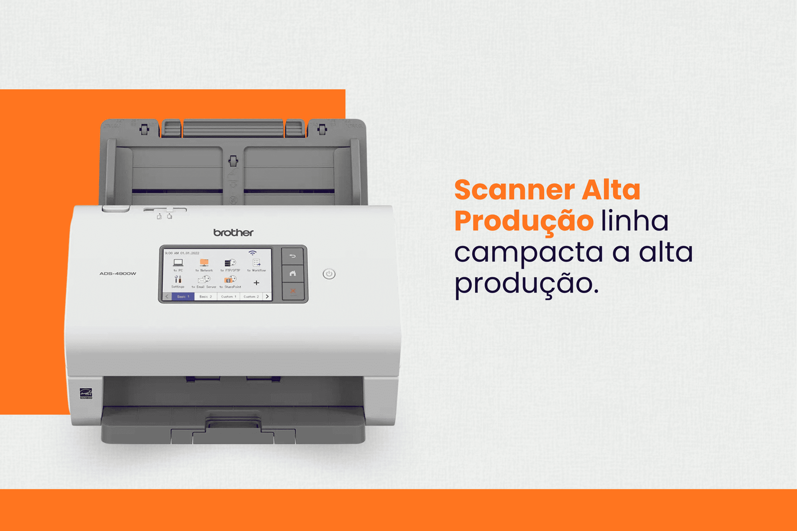 Scanner de alta produção Brother ADS-4900W para locação e venda em Uberlândia – MarqueSys